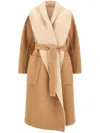 Max Mara Camel Wool Reversible Coat In 中性色