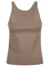 Max Mara Wool Ribbed Tank Top In Brown