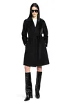 Max Mara Wool Robe Coat In Black