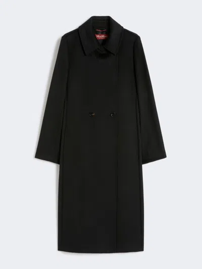 Max Mara Wool Robe Coat In Black