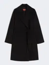 Max Mara Wool Robe Coat In Black