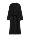Max Mara Wool Broadcloth Midi Coat In Black