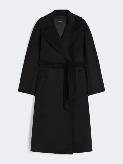 Max Mara Wool Robe Coat In Black