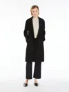 Max Mara Wool Robe Coat In Black
