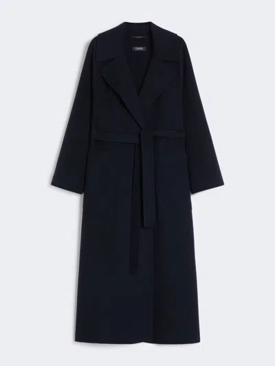 Max Mara Wool Robe Coat In Blue