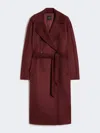 Max Mara Wool Robe Coat In Burgundy