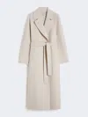 Max Mara Wool Drap Wrap Coat In Neutral