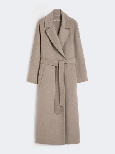 Max Mara Wool Robe Coat In Neutral