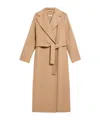 Max Mara Wool Broadcloth Midi Coat In Brown