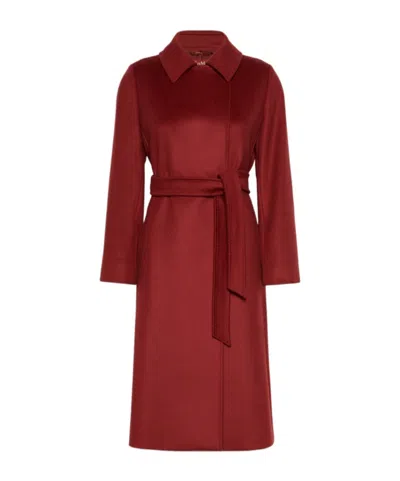 Max Mara Wool Robe Coat In Red