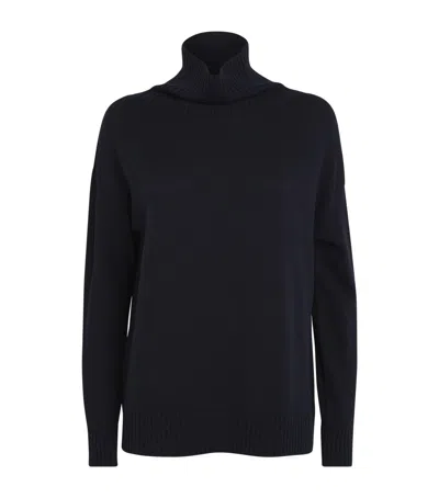 Max Mara Wool Rollneck Sweater In Navy