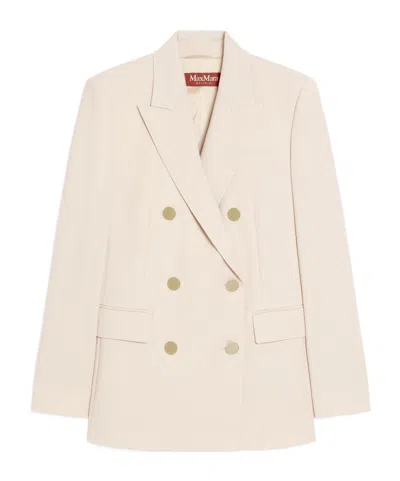 Max Mara Wool Satin Blazer In White