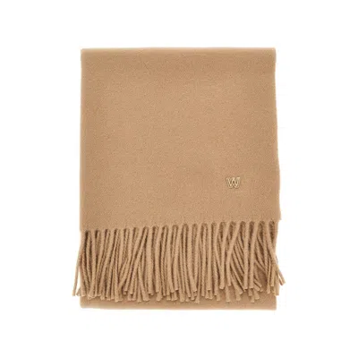 Max Mara Wool Scarf In Beige