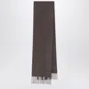 Max Mara Wool Scarf In Dove Grey In Brown