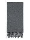 Max Mara Wool Scarf With Embroidered Logo In Gray