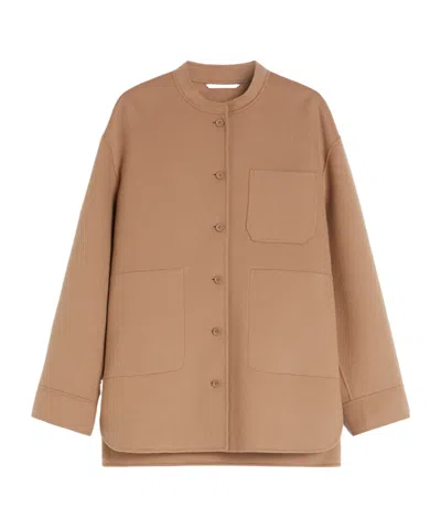 Max Mara Wool Shacket In Brown