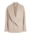 Max Mara Wool Shawl-collar Oversized Jacket In Neutral