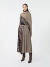 Max Mara Wool Shawl With Fringes In Brown