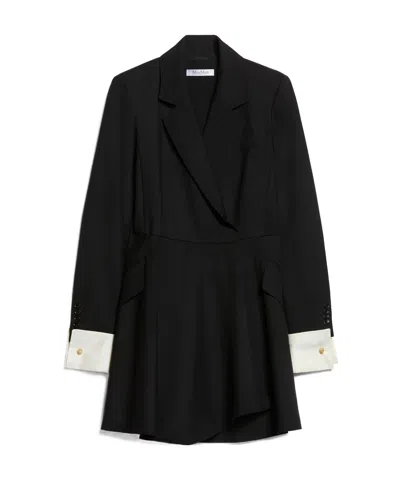 Max Mara Wool Shirt Dress In Black