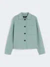 Max Mara Wool Shirt Jacket In Green