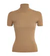 Max Mara Wool Short-sleeve Sweater In Brown