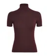 Max Mara Wool Short-sleeve Sweater In Burgundy
