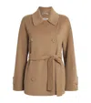 Max Mara Wool Short Trench Coat In Beige