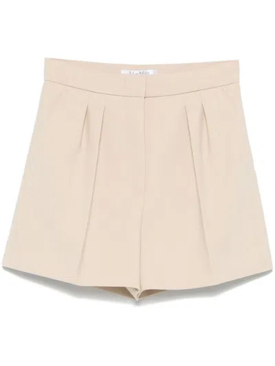 Max Mara Wool Shorts In Beige