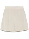Max Mara Wool Pleated Shorts Button Detailing