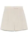 Max Mara Wool Pleated Shorts Button Detailing In Beige