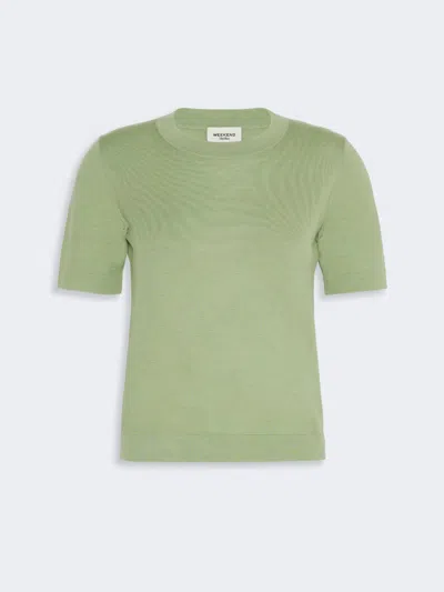 Max Mara Wool, Silk And Cashmere Sweater In Green