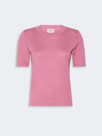Max Mara Wool, Silk And Cashmere Sweater In Raspberry