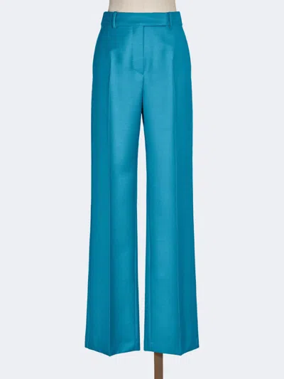 Max Mara Wool, Silk And Mohair Trousers In Blue