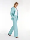 Max Mara Wool, Silk And Mohair Wide-leg Trousers In Green