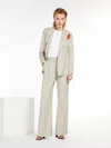 Max Mara Wool, Silk And Mohair Wide-leg Trousers In Sand