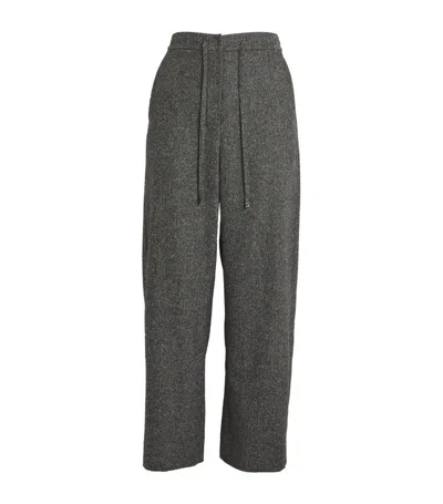 Max Mara Wool-silk-blend Tailored Trousers In Black