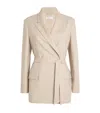 Max Mara Wool-silk-cashmere Blazer In Beige