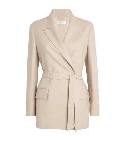 Max Mara Wool-silk-cashmere Blazer In Beige