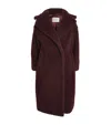 Max Mara Wool-silk Double-breasted Coat In Brown