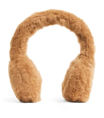 Max Mara Wool-silk Earmuffs In Sand