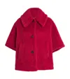 Max Mara Wool-silk Poncho Coat In Red