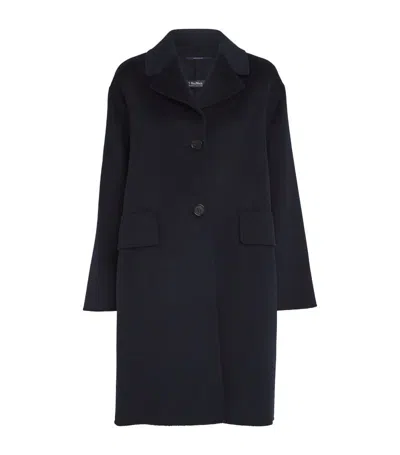 Max Mara Wool Single-breasted Coat In 005 Midnightblue