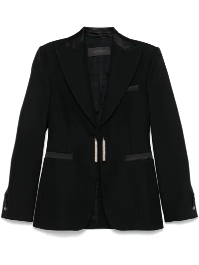 Max Mara Wool Single-breasted Jacket In Black