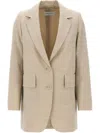 Max Mara Virgin Wool Blazer In Beige