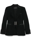 Max Mara Virgin Wool Tassel-fastened Blazer In Black