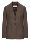 Max Mara Wool Single-breasted Jacket In Brown