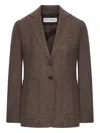 Max Mara Wool Single-breasted Jacket In Brown