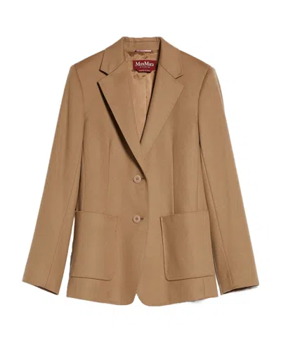 Max Mara Wool Single-breasted Suit Coat In Brown