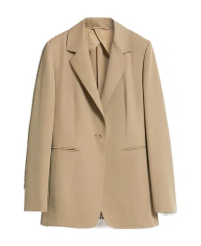 Max Mara Wool Single-breasted Suit Coat In Nude