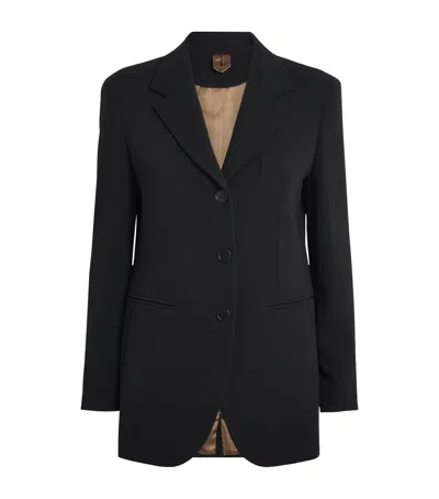 Max Mara Wool Single-breasted Blazer In Black